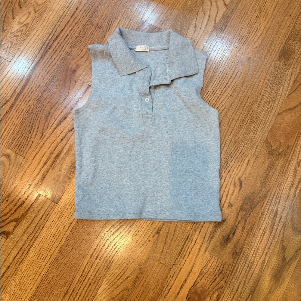 Brandy Melville Light Gray polo tee